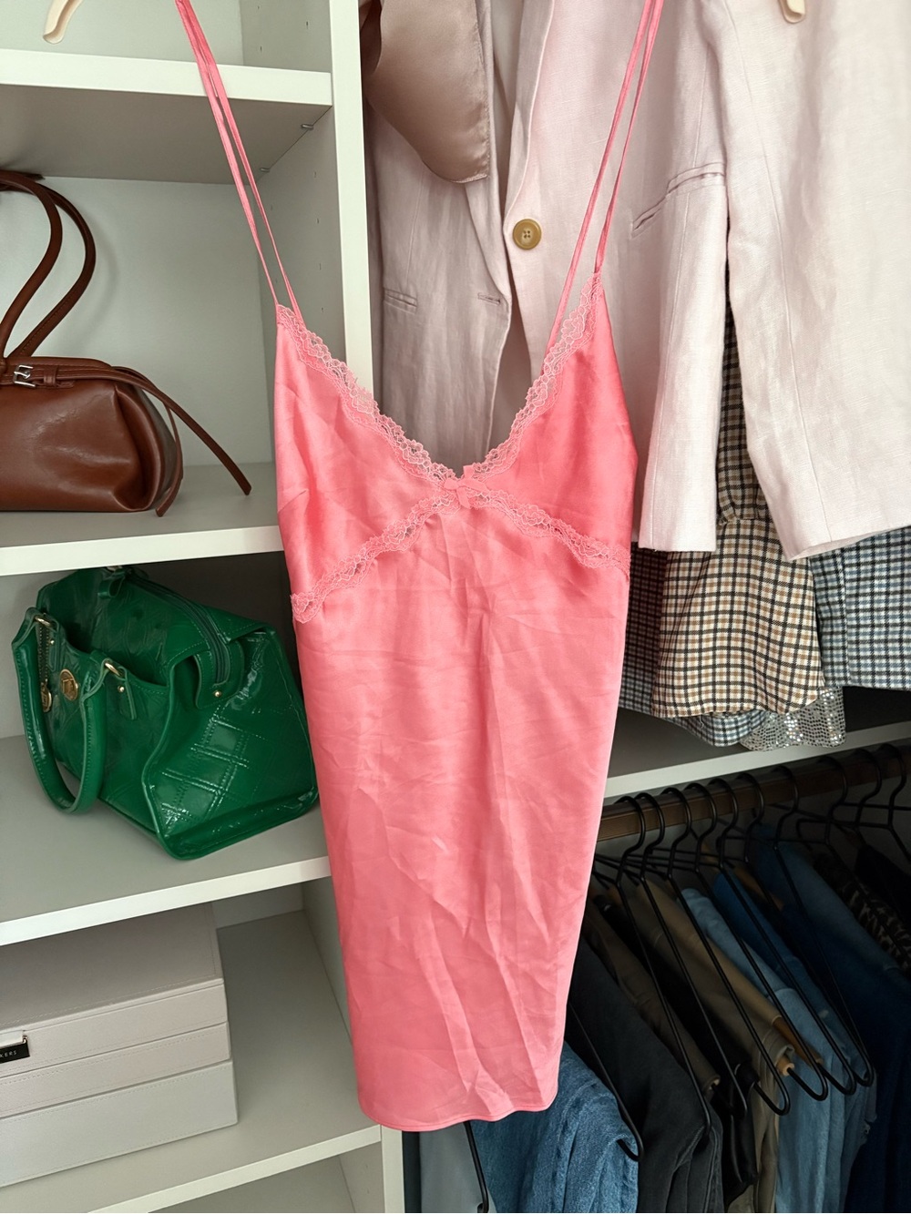 Victoria's Secret Pink Satin Lace Slip